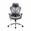 Ergonomische bureaustoel met verstelbare leuningen en mesh rugleuning grijs 55 x 65 x 115cm