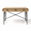 Houten bureau met metalen poten en drie lade voor kantoorruimte 120 x 60 x 75cm