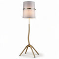 Stijlvolle vloerlamp met linnen lampenkap en gouden metalen voet 150 x 50 x 50cm