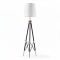 Vloerlamp met witte lampenkap en zwart metalen frame 35 x 35 x 150cm