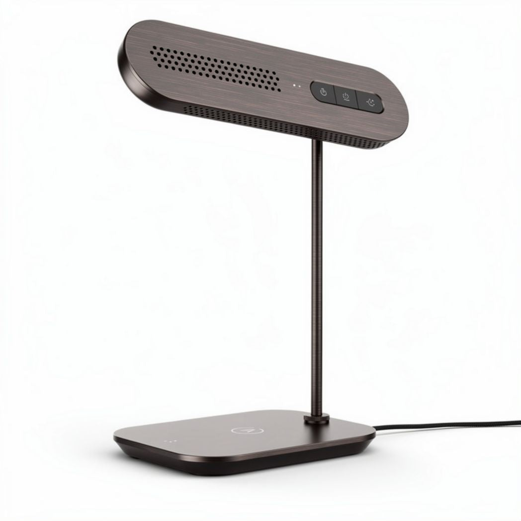 bureaulamp met aanraakbediening en verstelbare arm bruin 30 x 15 x 45cm