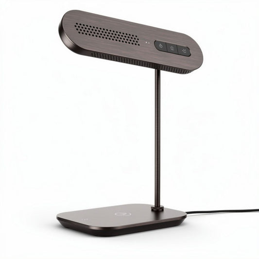 bureaulamp met aanraakbediening en verstelbare arm bruin 30 x 15 x 45cm