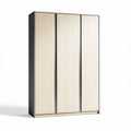 Kast met drie deuren van spaanplaat in wit en zwart 90 x 50 x 200 cm