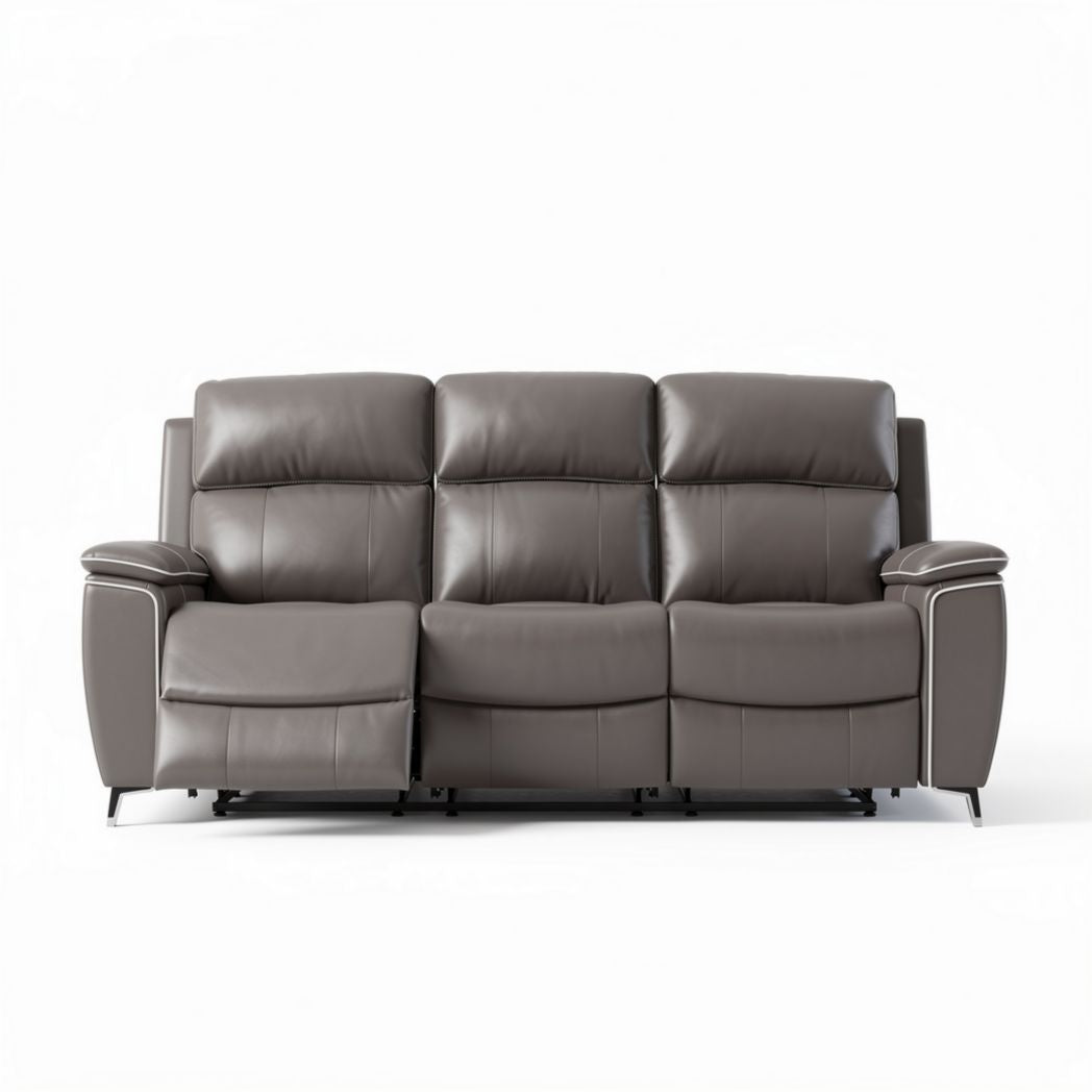 Leren bank met relaxfunctie in bruin ongeveer 200 x 90 x 90cm