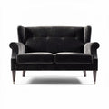 Zwarte luxe bank van fluweel voor woonkamerafwerking 150 x 80 x 75cm